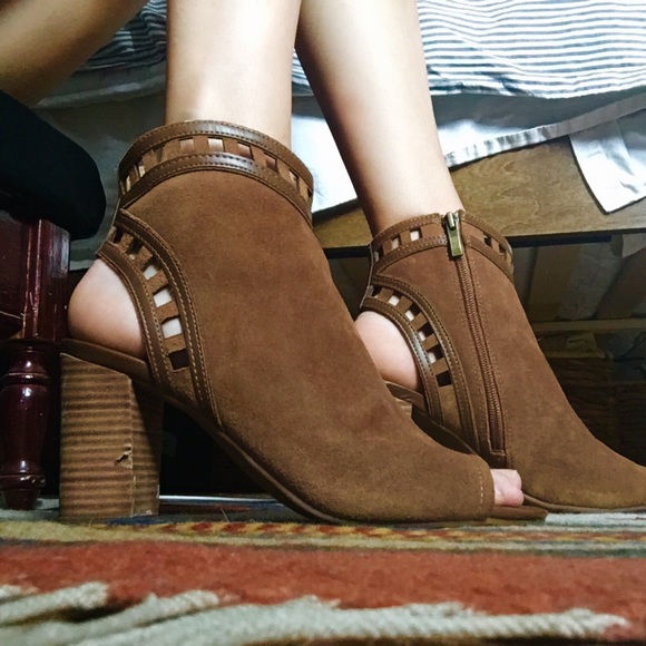 2/$45 SALE suede open toe bootie sandals. - Picture 2 of 3